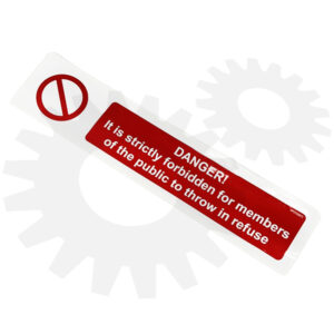 Decal DANGER - forbidden to throw in refuse